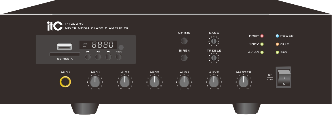 Stații/Amplificatoare - Amplificator Mixer digital desktop cu MP3/Tuner/Bluetooth T-350DMV, high-security.ro