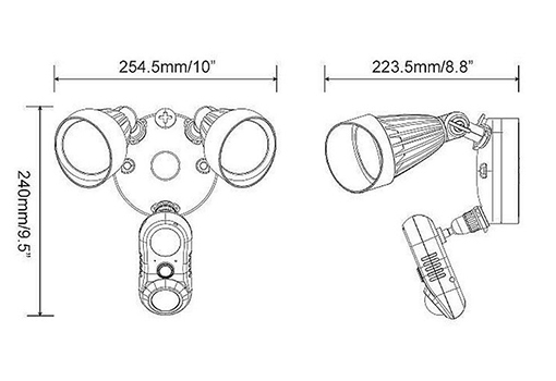 Cameră video cu lampă de iluminat pentru exterior B20, [3],high-security.ro