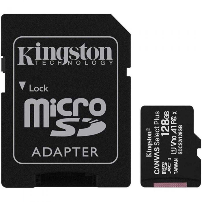 Accesorii - CARD MicroSD KINGSTON, 128 GB 128GB,microSDXC, clasa 10, standard UHS-I U3'SDCS2/128GB', high-security.ro