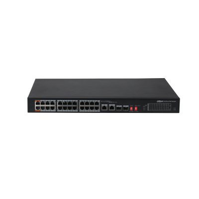Switch 24 porturi PoE și 2 porturi uplink, fără management PFS3226-24ET-240, [3],high-security.ro
