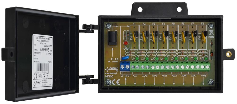 Module - Modul siguranțe LBC8/8×1A/PTC cu carcasă AWZ592, high-security.ro