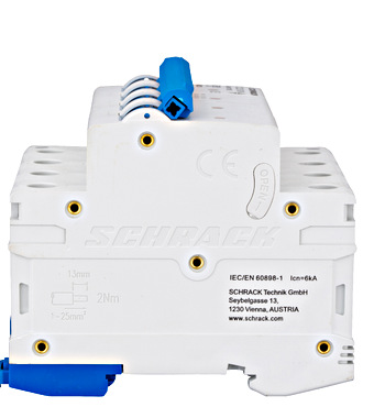 Întreruptor automat modular trifazic (MCB) AMPARO 6kA, C 25A, 3P+N AM617825, [5],high-security.ro