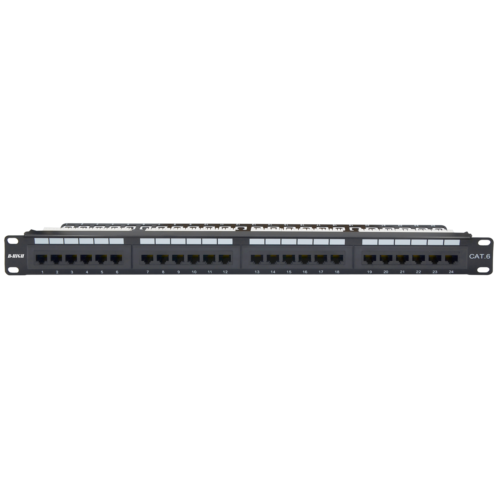 Patch Panel - Patch panel echipat Cat6 UTP, 1U, 24 de porturi BH-07-00110-015-00-02, high-security.ro