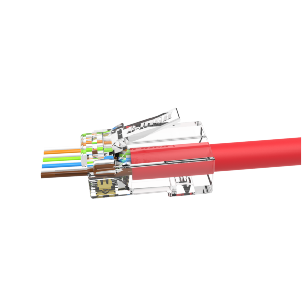 Set 10 conectori UTP RJ45 Cat.6A PASS THROUGH BH-01-00211- Conector modular CAT 6 UTP , J45, [2],high-security.ro