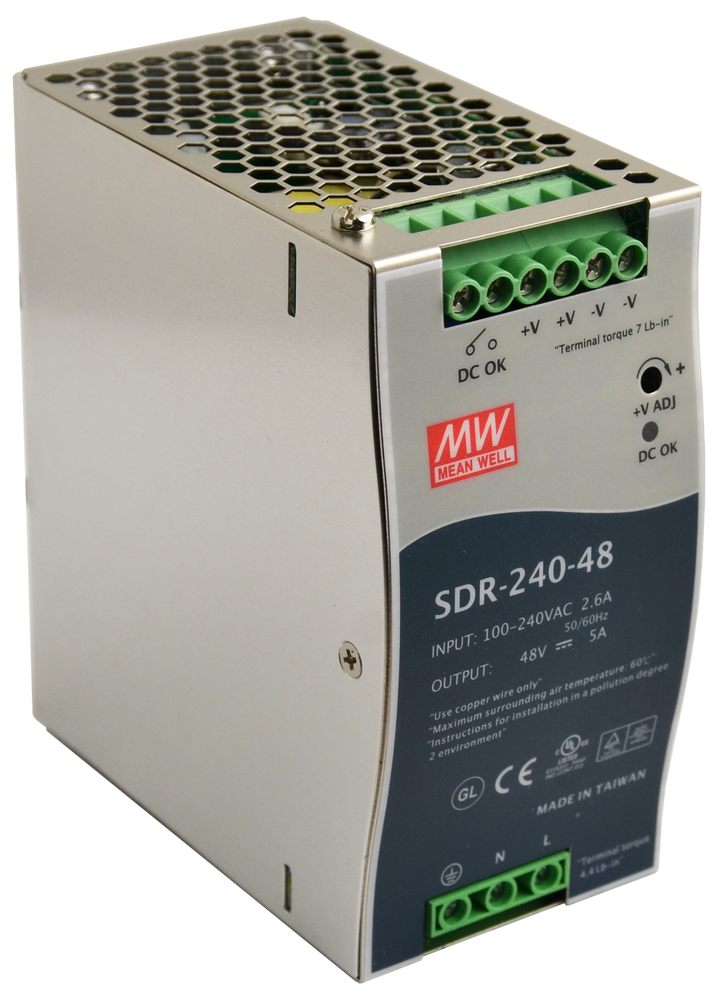 Surse/Alimentatoare - Sursă de alimentare pe șină DIN SDR 48V/240W/5A SDR-240-48, high-security.ro