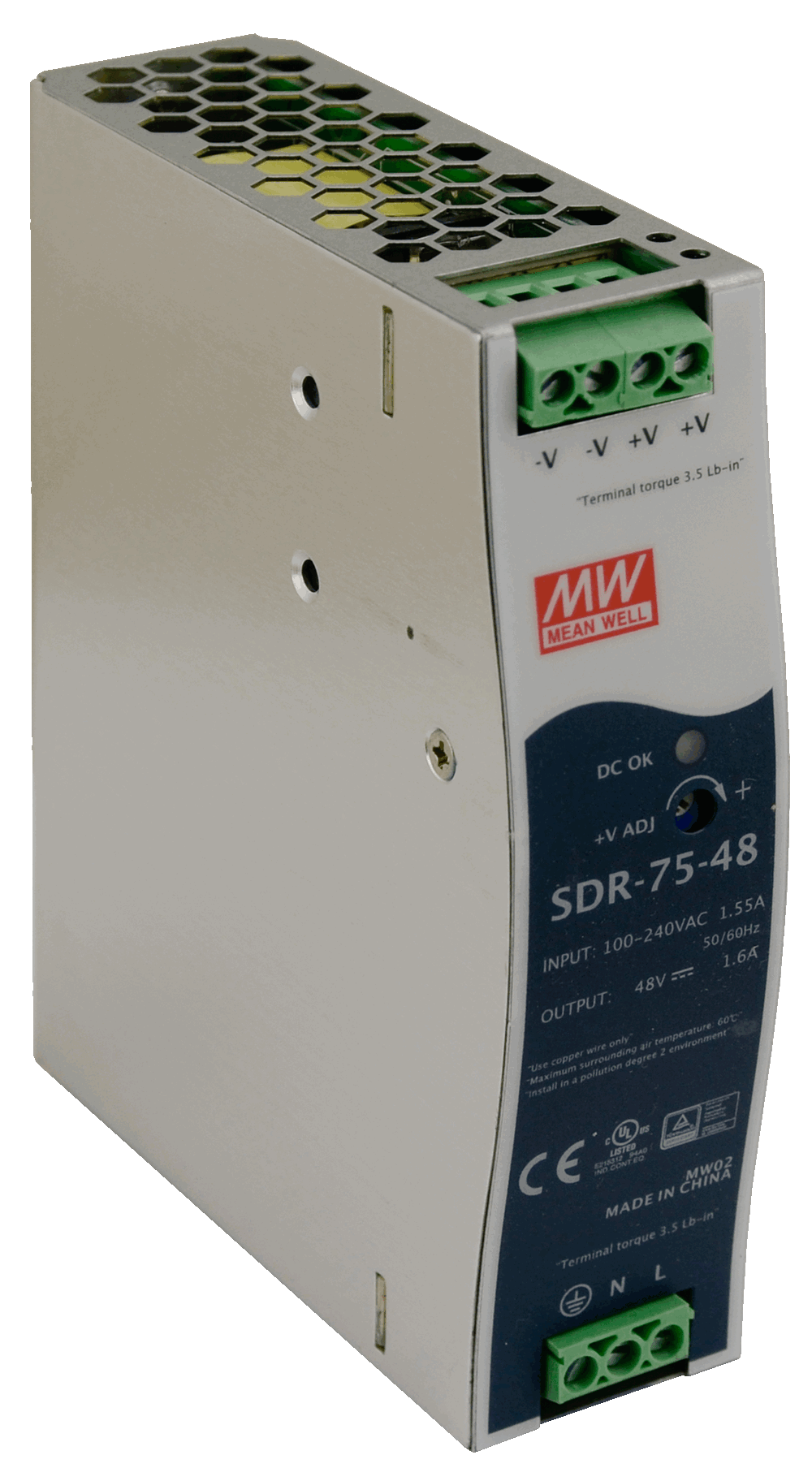 Surse/Alimentatoare - Sursă de alimentare pe șină DIN SDR 48V/75W/1.6A SDR-75-48, high-security.ro