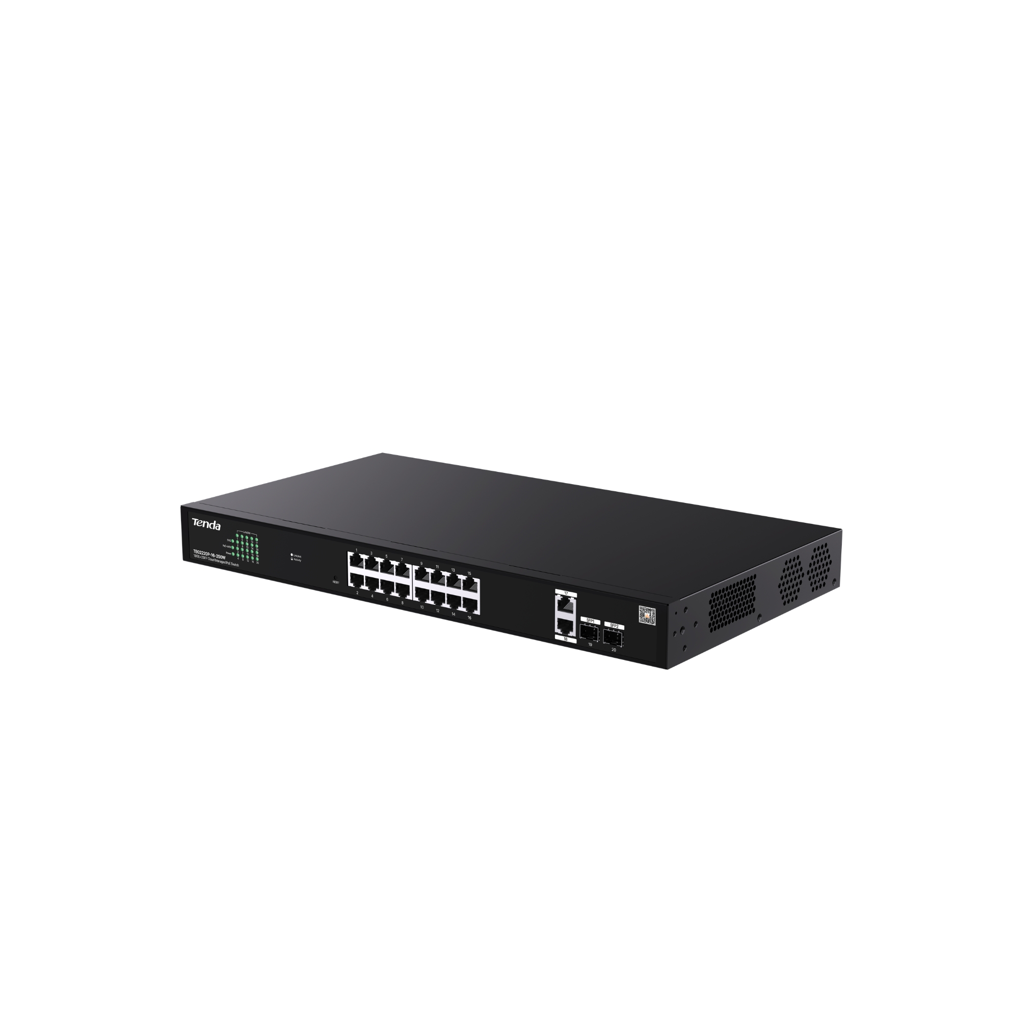 Switch 18 porturi RJ45 1Gbps (16&times;PoE+), 2 porturi SFP 1Gbps G2220P-16-250W, [4],high-security.ro