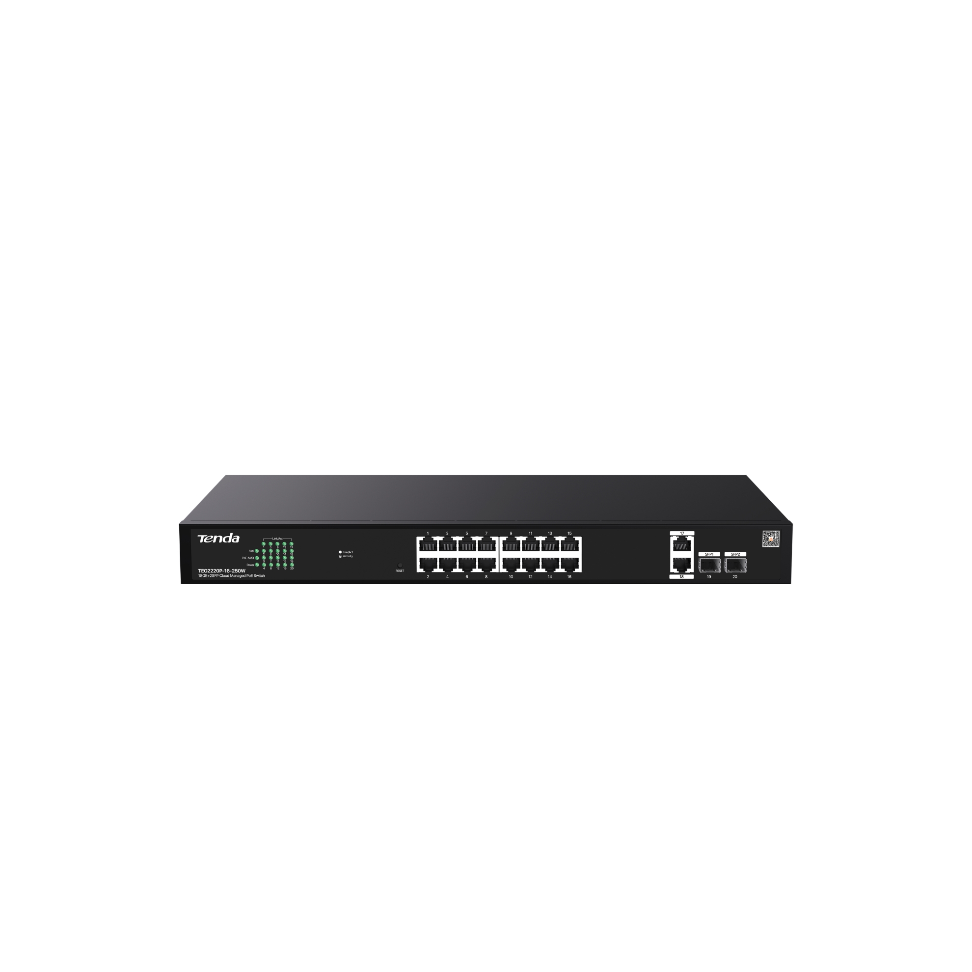 Switch-uri - Switch 18 porturi RJ45 1Gbps (16&times;PoE+), 2 porturi SFP 1Gbps G2220P-16-250W, high-security.ro
