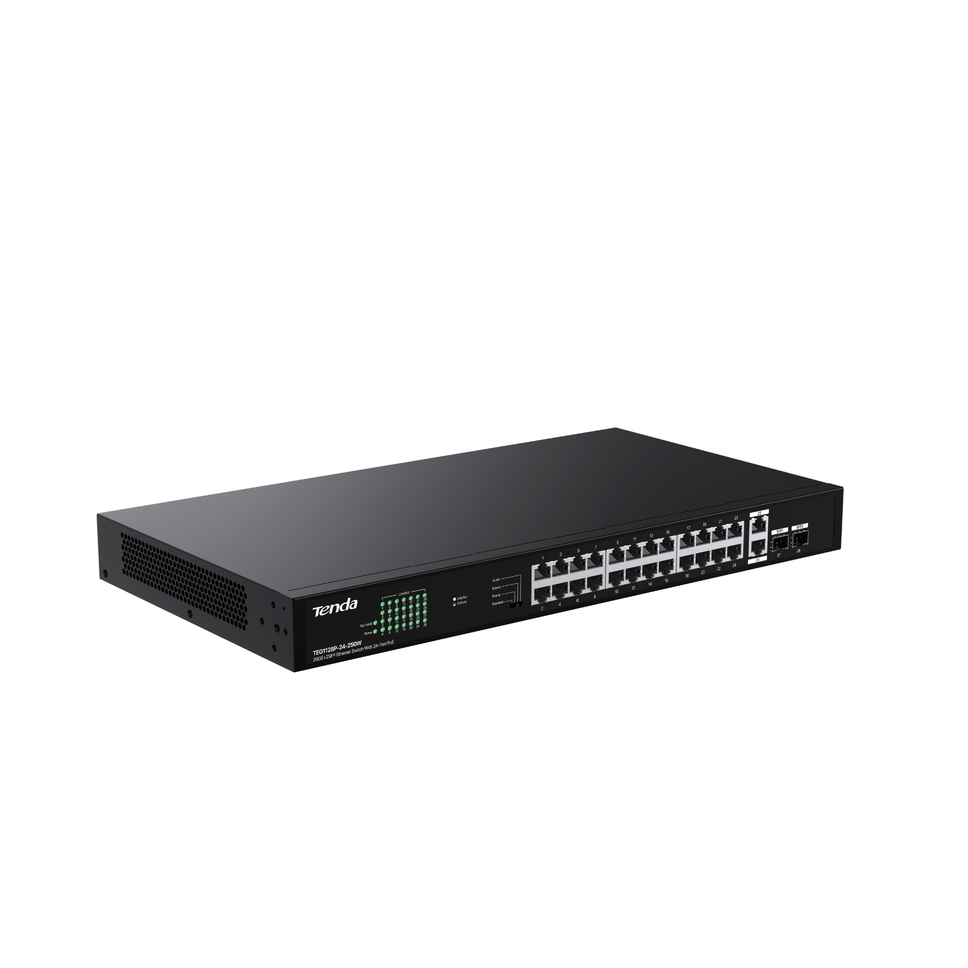Switch 24 porturi Gigabit PoE, 2 x RJ45 Uplink Gigabit G1128P-24-250W, [3],high-security.ro