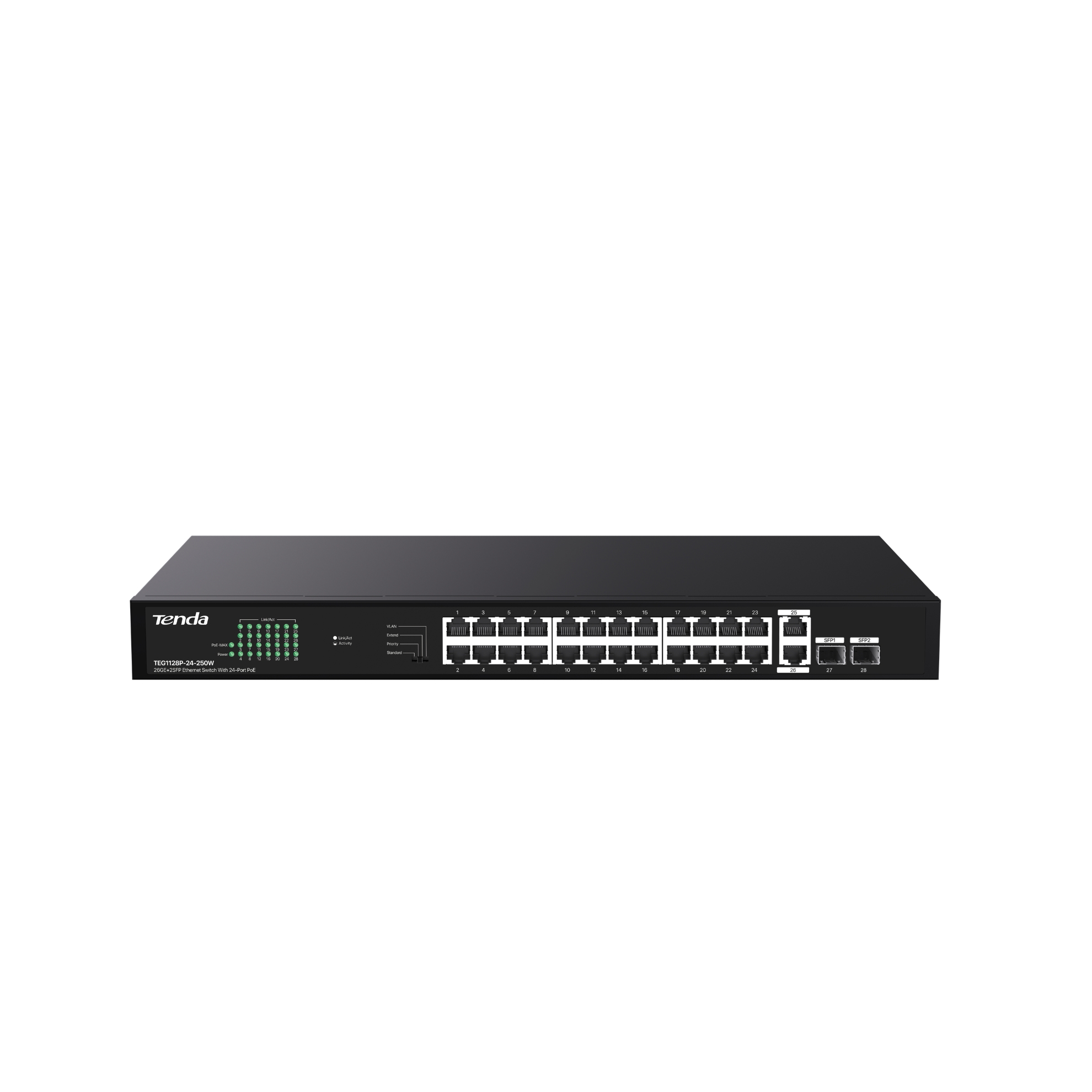 Switch-uri - Switch 24 porturi Gigabit PoE, 2 x RJ45 Uplink Gigabit G1128P-24-250W, high-security.ro