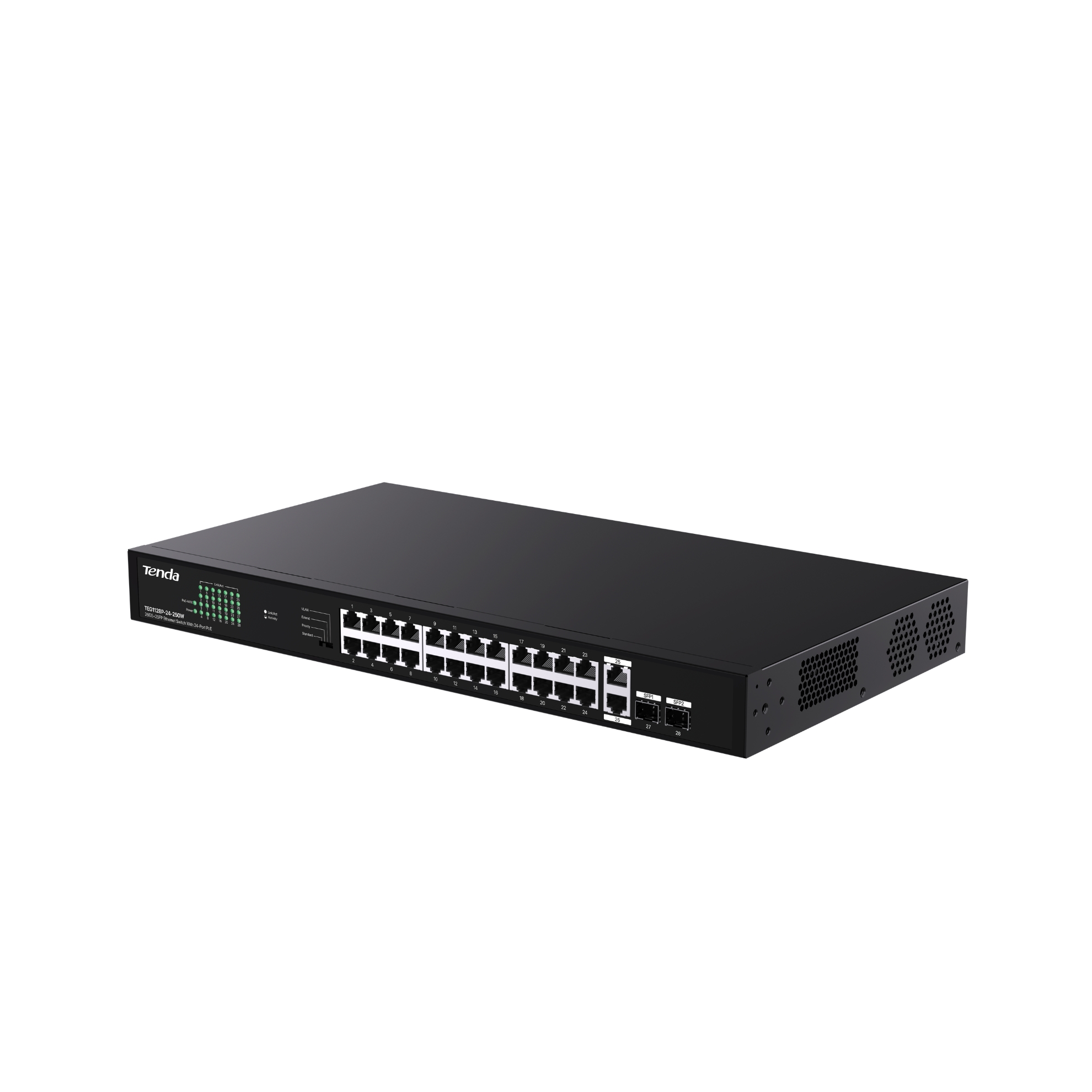 Switch 24 porturi Gigabit PoE, 2 x RJ45 Uplink Gigabit G1128P-24-250W, [4],high-security.ro