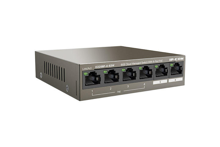 Switch 4 porturi Gigabit PoE+, 2 porturi RJ45 Gigabit G2206P-4-63W, [3],high-security.ro