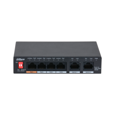 Switch 4 porturi POE + 2 Uplink Dahua, fără management PFS3006-4GT-60-V2, [2],high-security.ro