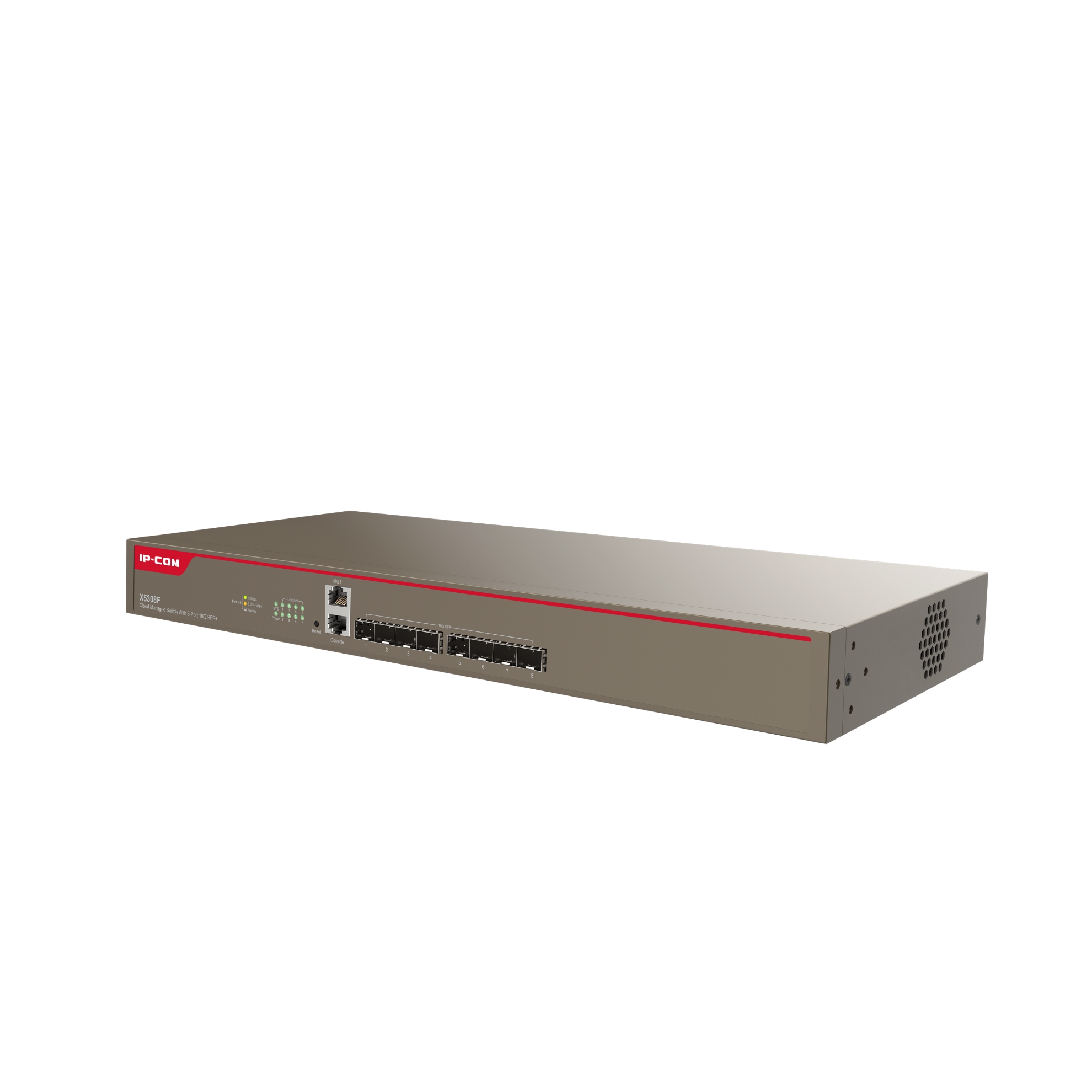 Switch 8 porturi SFP+ 10 Gbps, 2 porturi gestionare, management X5308F, [4],high-security.ro