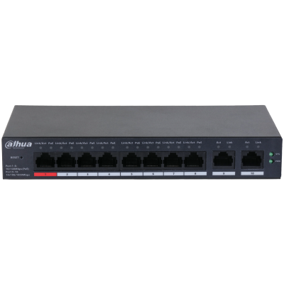 Switch-uri - Switch Desktop Cloud 10 porturi, gestionat în cloud, 8 porturi PoE, 2 porturi uplink Gigabit CS4010-8ET-110, high-security.ro