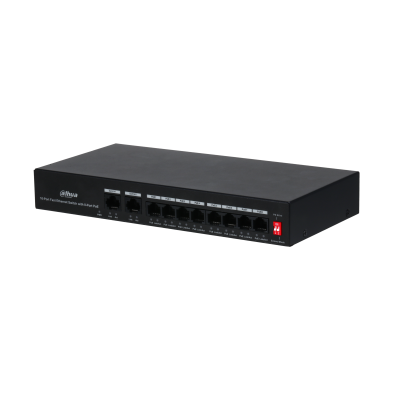 Switch 8 porturi PoE și 2 porturi uplink, fără management PFS3010-8ET-65, [2],high-security.ro