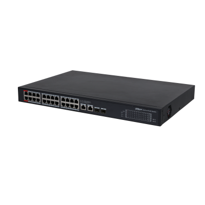 Switch gigabit fără management 24 porturi PoE, 2 porturi uplink, 2 porturi SFP PFS3228-24GT-360, [2],high-security.ro
