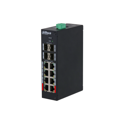 Switch-uri - Switch industrial gestionat 12 porturi, 8 porturi PoE și 4 porturi SFP uplink DH-HS4412-8ET-120, high-security.ro