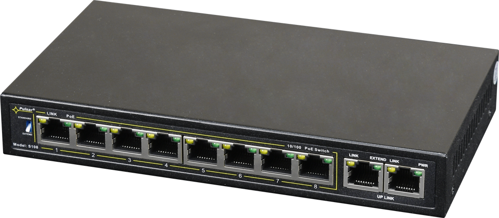 Switch-uri - Switch PoE Pulsar 10 porturi S108-90W, high-security.ro