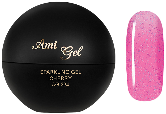Gel Colorat Glitterat - Sparkling Gel Cherry 5gr - AMI GEL