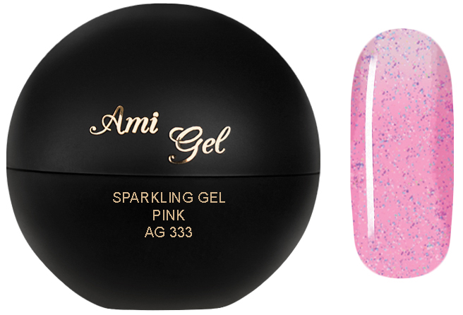 Gel Colorat Glitterat - Sparkling Gel Pink 5gr - AMI GEL