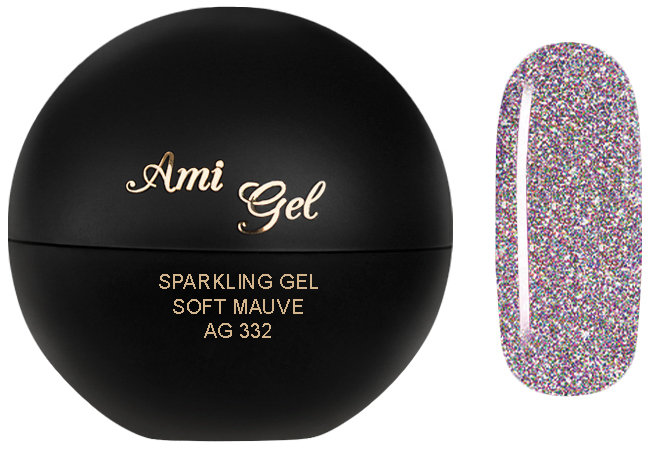 Gel Colorat Glitterat - Sparkling Gel Soft Mauve 5gr - AMI GEL