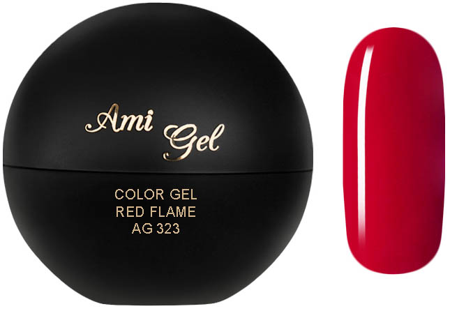 Gel Colorat Pentru Acoperire Si Pictura - Soak Off Color Gel Red Flame 5gr - AMI GEL