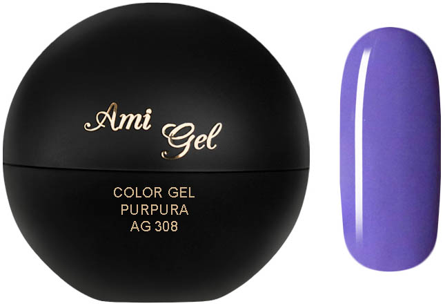 Gel Colorat Pentru Acoperire Si Pictura - Soak Off Color Gel Purpura 5gr - AMI GEL