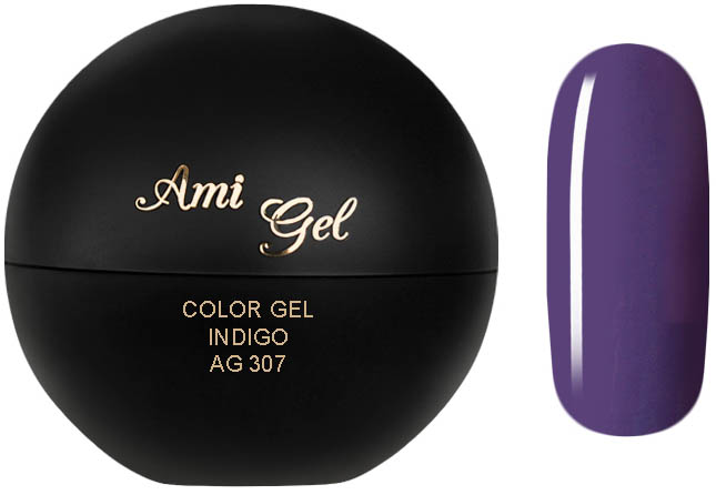 Gel Colorat Pentru Acoperire Si Pictura - Soak Off Color Gel Indigo 5gr - AMI GEL