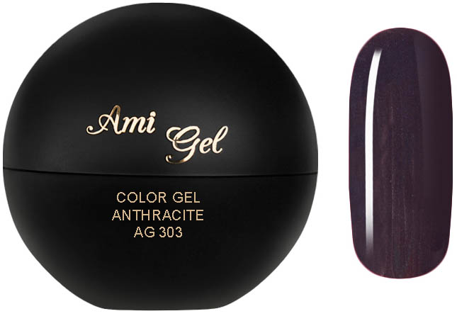 Gel Colorat Pentru Acoperire Si Pictura - Soak Off Color Gel Anthracite 5gr - AMI GEL