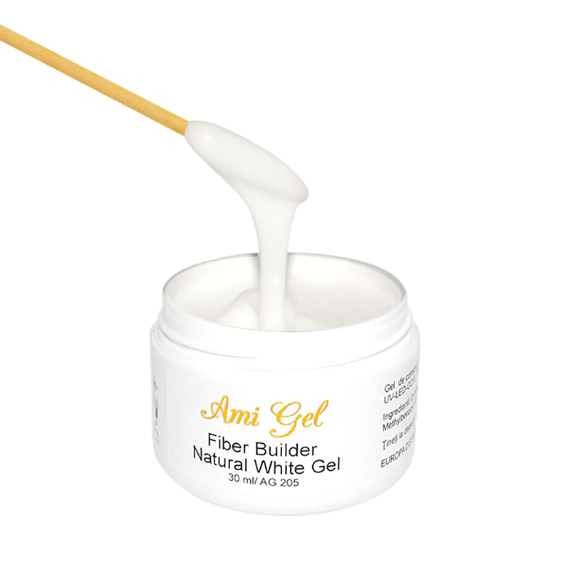 Gel Constructie Alb - Fiber Builder Natural White Gel 30gr - AMI GEL