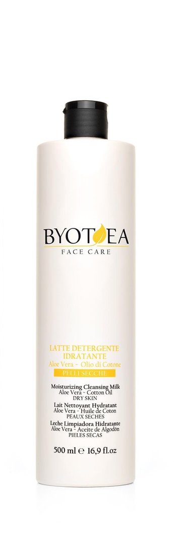 Lapte Demachiant Hidratant Cu Aloe Vera Si Ulei De Bumbac - Dry Skin - Moisturizing Cleansing Milk 500ml - BYOTEA