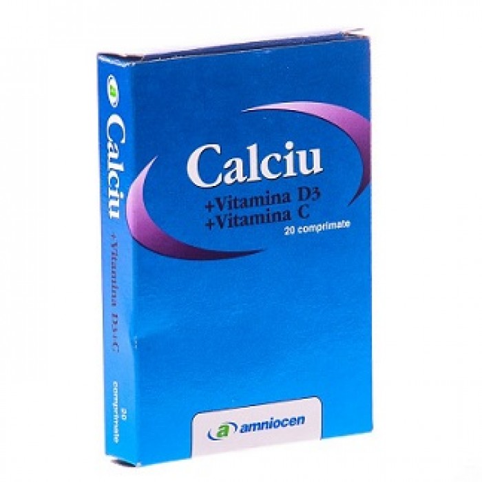 VITAMINE SI MINERALE -  Calciu+vitamina d+vitamina c 24cpr Amniocen , sinapis.ro