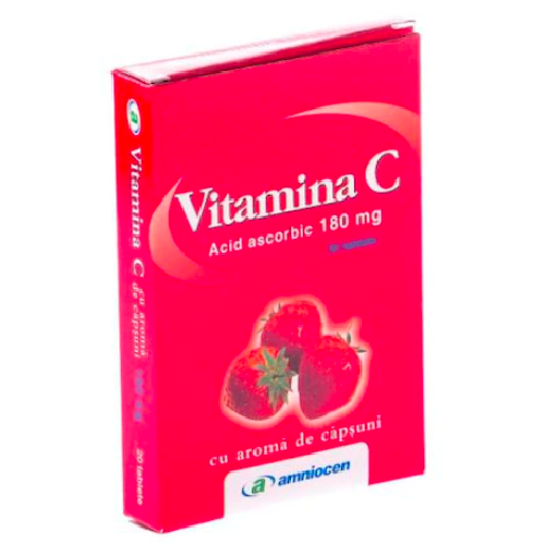 Imunitate -  Vitamina C 180mg capsuni 20cpr Amniocen  , sinapis.ro