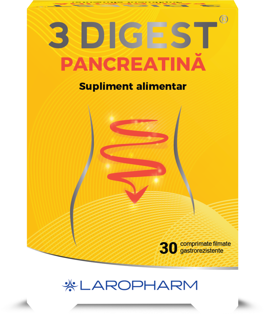 Enzime digestive - 3 Digest Pancreatina 30 comprimate, sinapis.ro