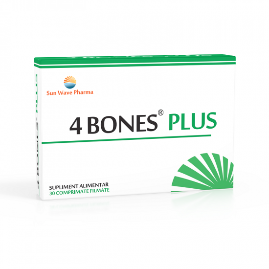 Articulatii si sistem osos - 4 Bones Plus, 30 comprimate, Sun Wave Pharma, sinapis.ro