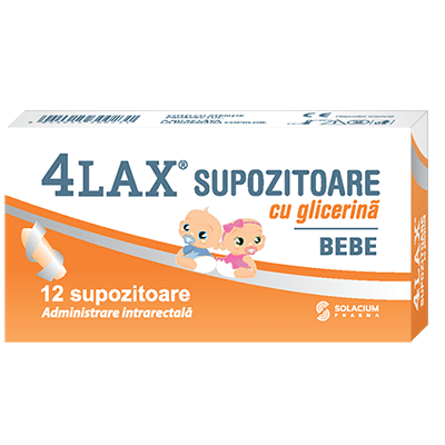 Constipatie - 4Lax supozitoare cu glicerină bebe, Solacium, sinapis.ro