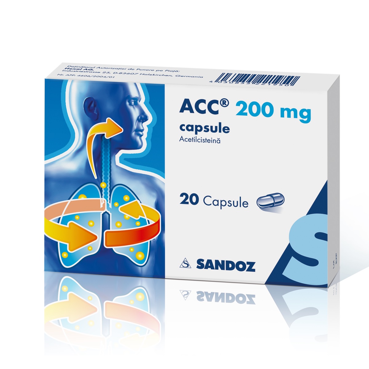 Expectorante - Acc 200mg, 20 capsule, Sandoz, sinapis.ro