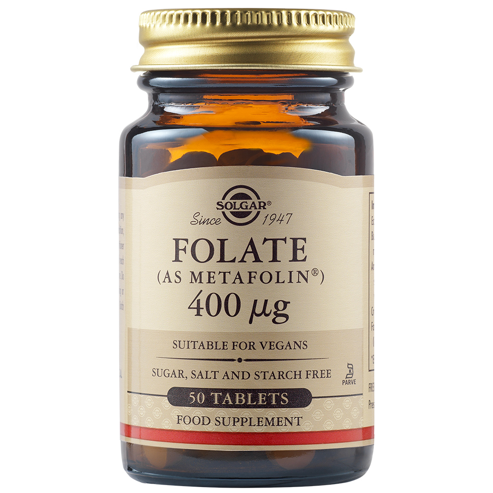 Adulti - Acid folic Folate 400 mcg, 50 tablete, Solgar, sinapis.ro