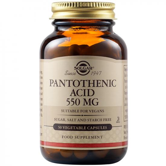 Adulti - Acid pantotenic Vitamina B5 550 mg, 50 capsule, Solgar, sinapis.ro
