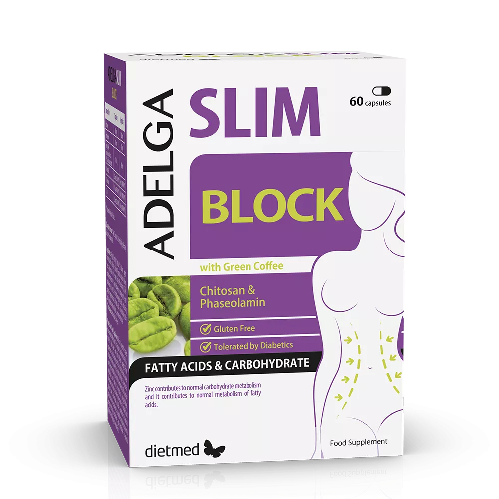 DE SLABIT - Adelga Slim Block, 60 capsule, Naturmil, sinapis.ro