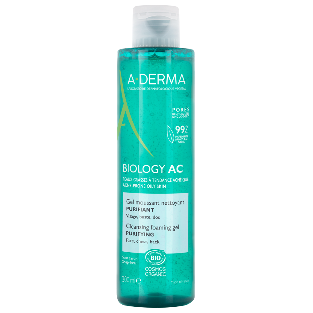 Creme si geluri de fata - Aderma Biology AC gel de curatare spumant si purificator 200ml, sinapis.ro