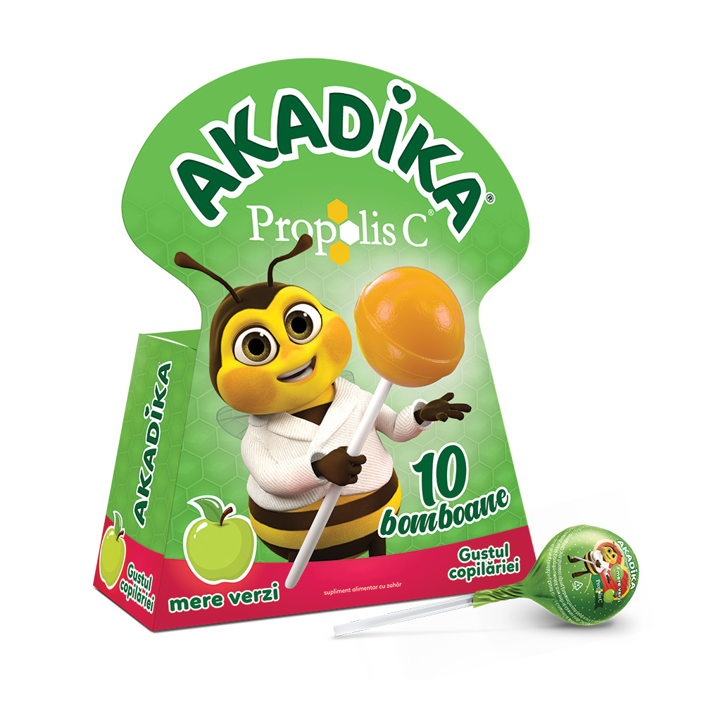 Copii - Akadika Propolis C cu mere verzi, acadele, 10 bucati, Fiterman Pharma , sinapis.ro