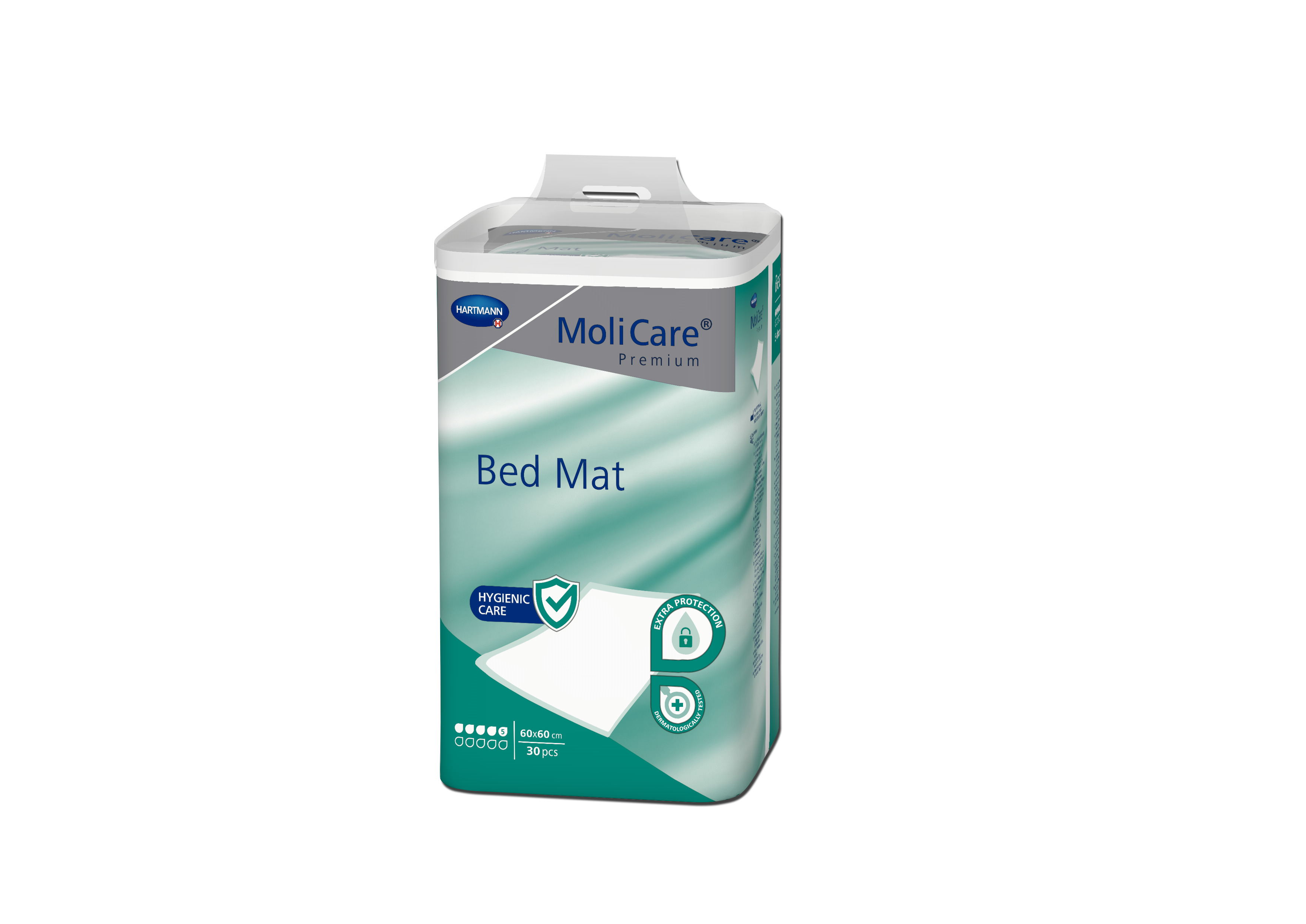 Incontinenta urinara - Aleze MoliCare Premium Bed Mat 5 picaturi 60 x 60 cm, 30 bucati, Hartmann, sinapis.ro