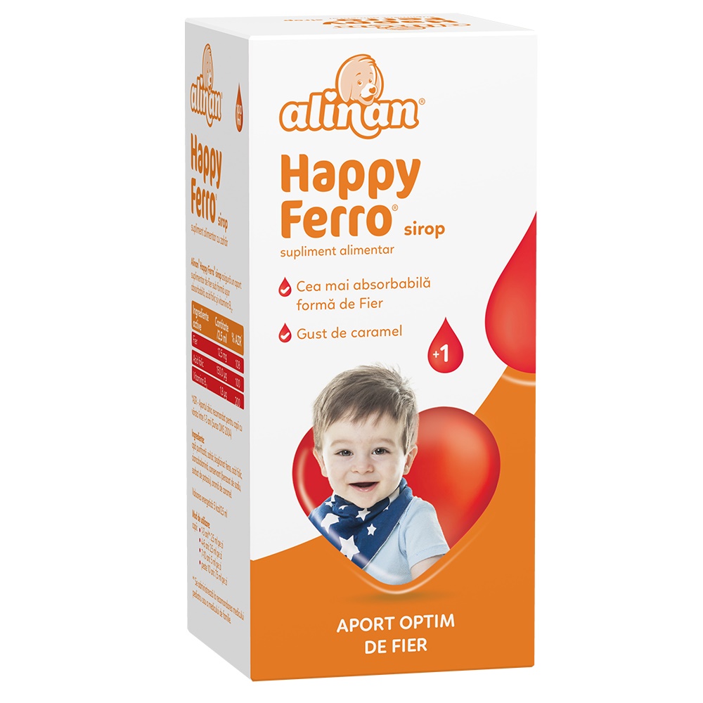 Copii - Alinan Happy ferro, sirop 100ml, sinapis.ro