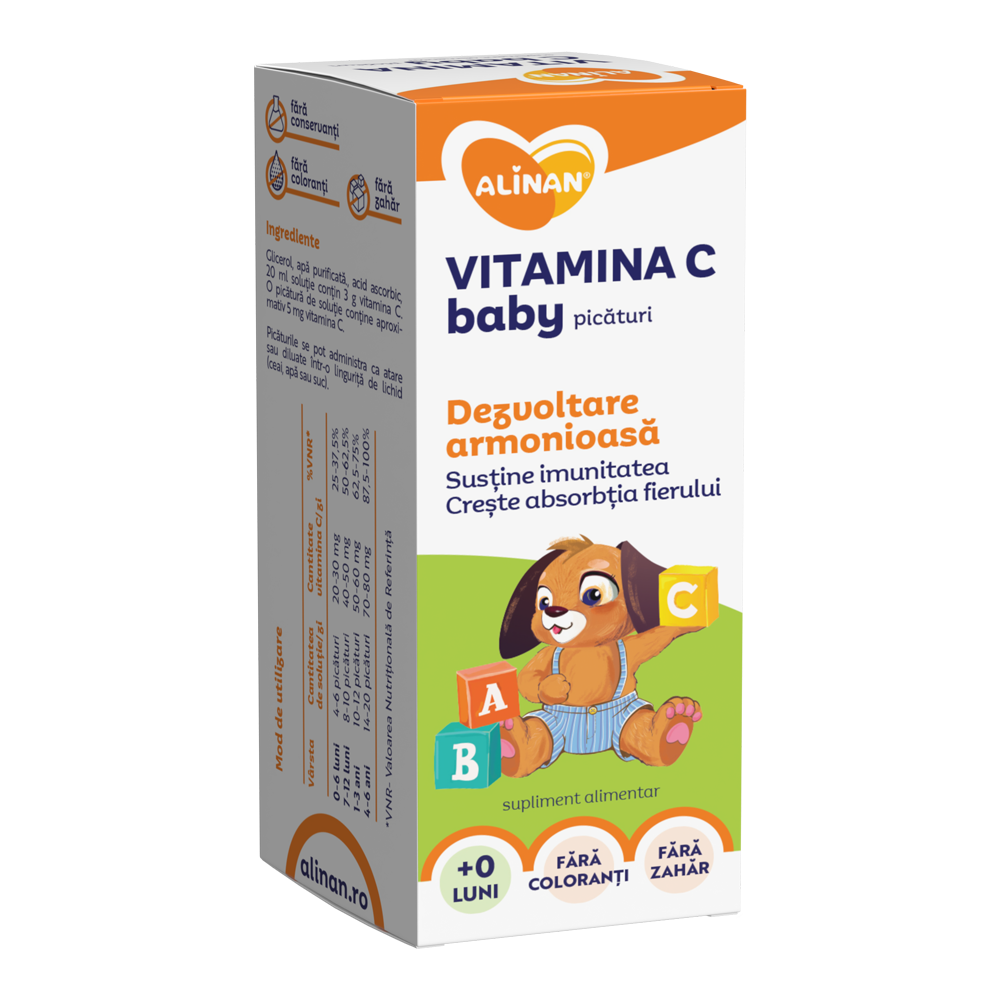 Uz general - Alinan Vitamina C soluție,  20 ml, Fiterman Pharma, sinapis.ro