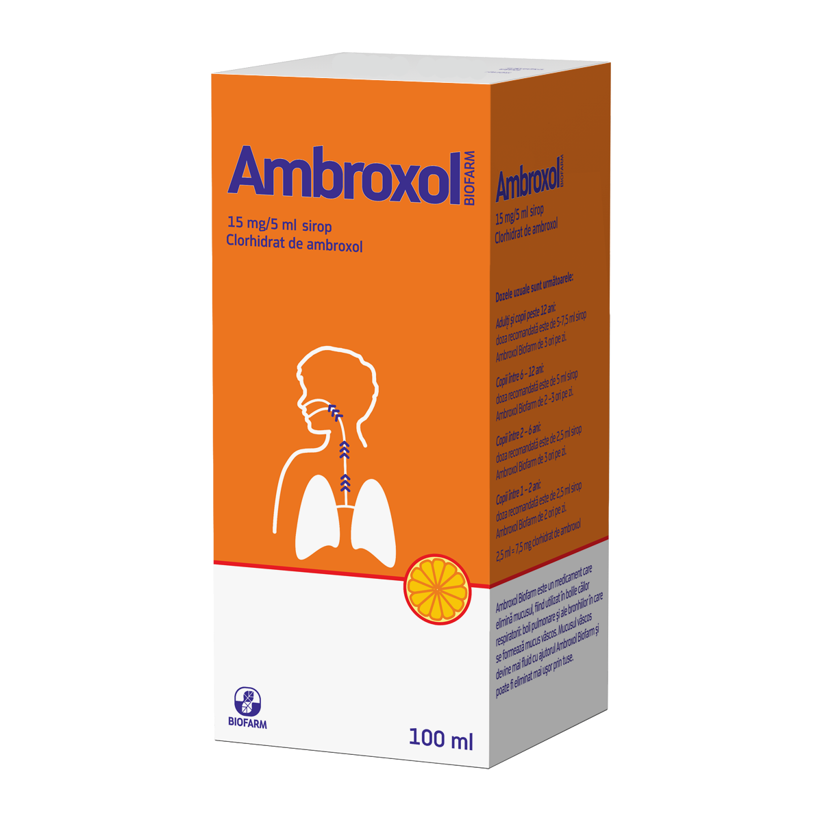 Siropuri de tuse - Ambroxol sirop 100ml, Biofarm, sinapis.ro