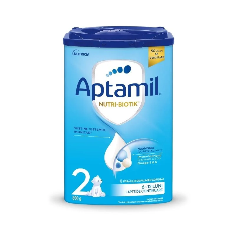 Lapte - Aptamil Nutri-biotik 2 lapte praf 800g, 6-12 luni Milupa, sinapis.ro