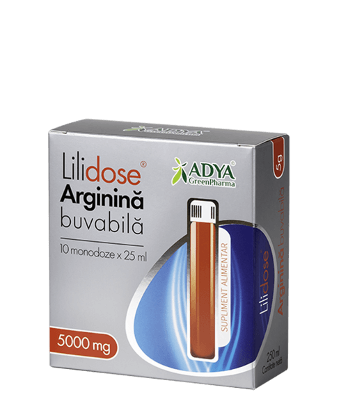 TONICE GENERALE - Arginină Buvabilă 5000mg Lilidose, zmeură, 10 monodoze x 25 ml, Adya Green Pharma , sinapis.ro