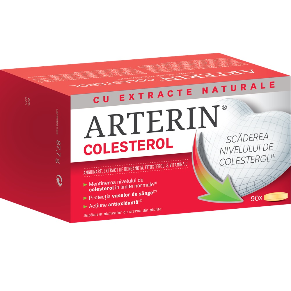Anticolesterol - Arterin Colesterol, 90 comprimate, Perrigo , sinapis.ro